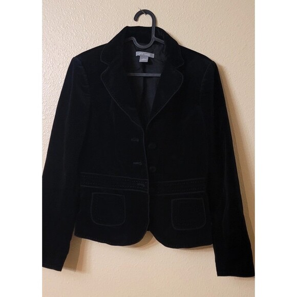 Ann Taylor Black Velvet Blazer Size 4 - Picture 5 of 8